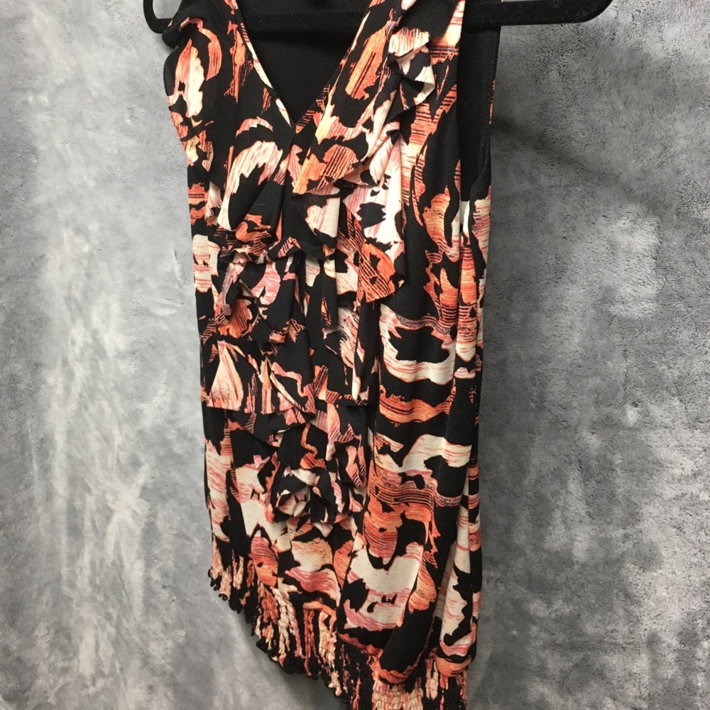 Style & Co Ruffle Front Colorful Top Size P (0) - Picture 7 of 8